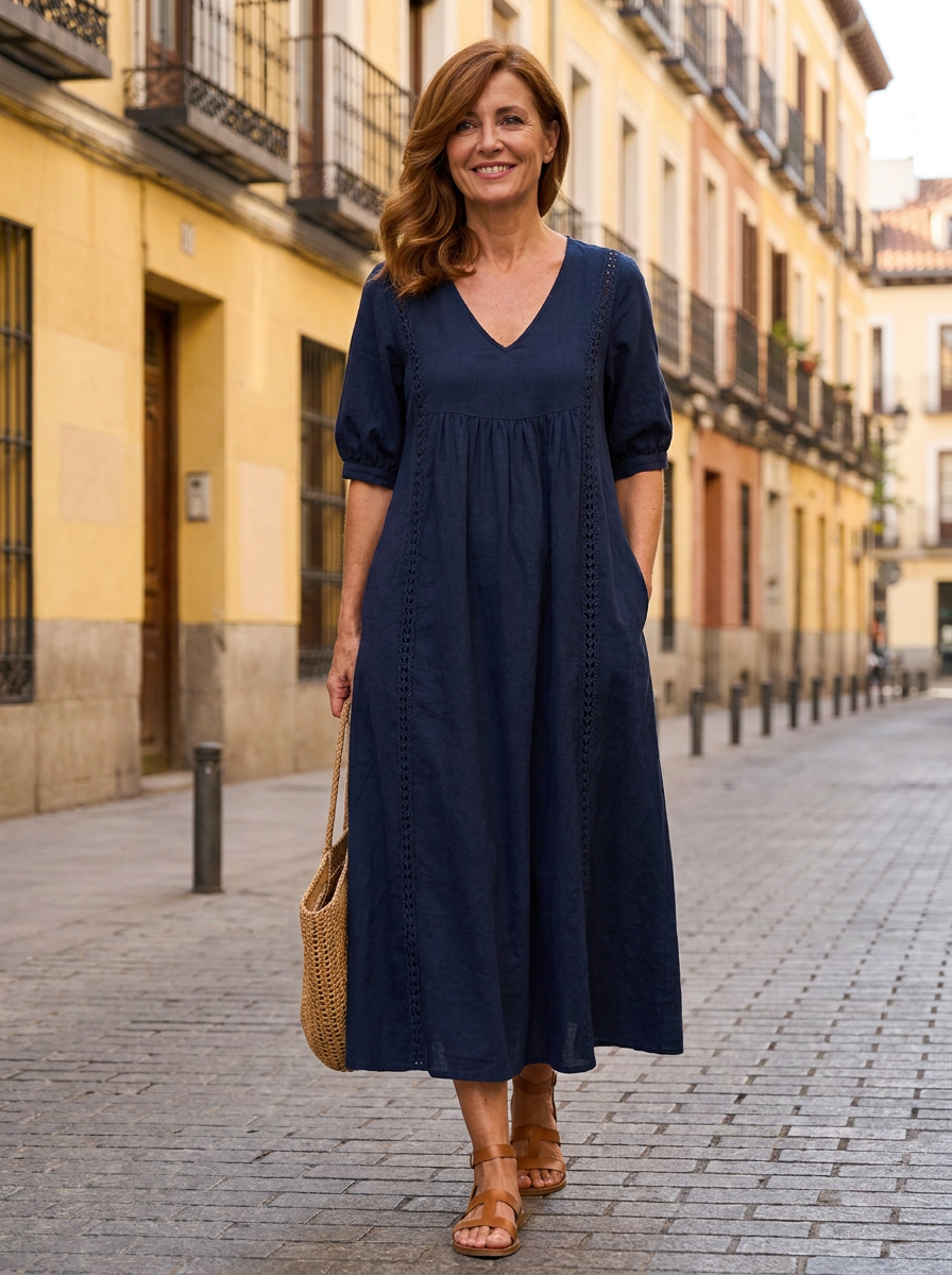 Vestido Serafina Azul marino LaCasaDeAitana
