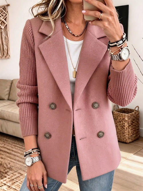 BLAZER CORA BICOLOR CON MANGAS DE PUNTO